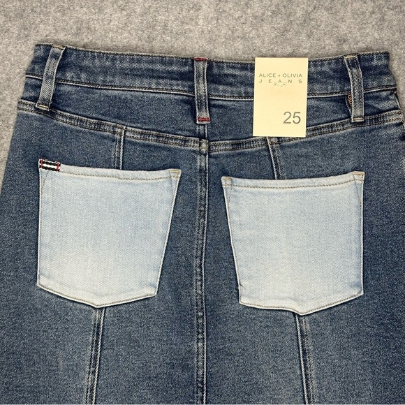 Alice+Olivia Rye Two-Tone Denim Maxi Skirt. Sz:  25/XS - Picture 6 of 9